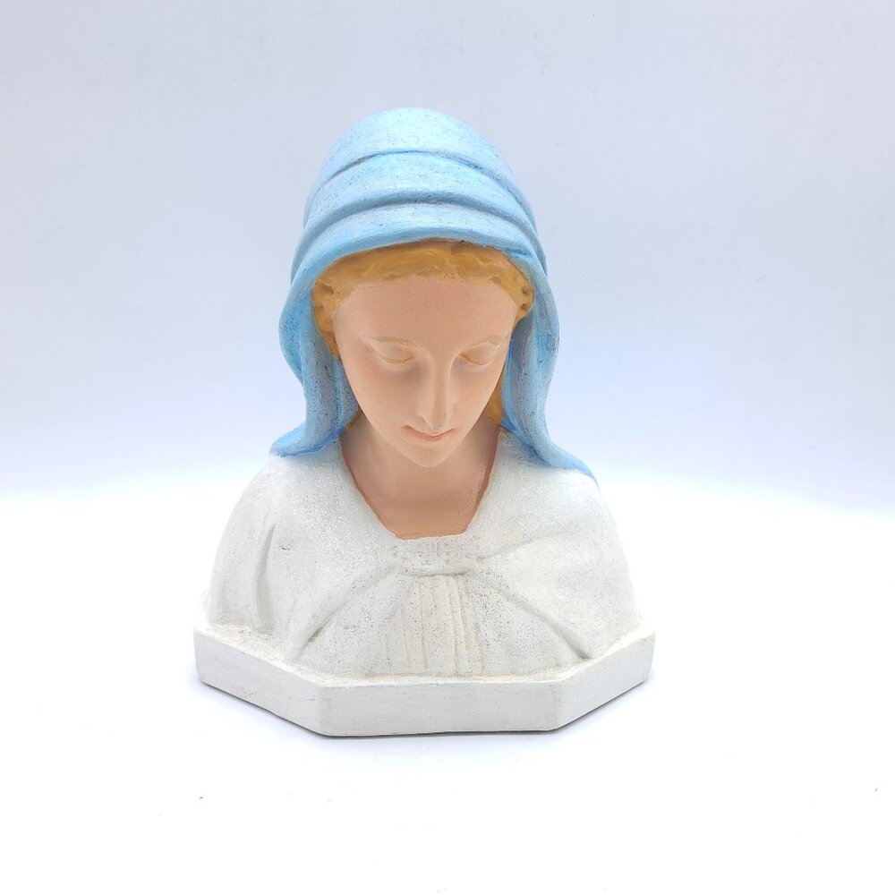Vintage Plaster Virgin Mary Statue By Petrucci-Carli